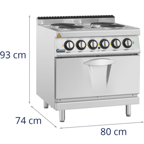 Kuchnia elektryczna z piekarnikiem 4 palniki 400 V 13.9 kW