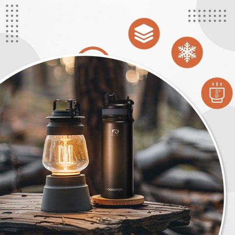 Bidon rowerowy butelka termiczna na napoje stal nierdzewna 530ml - czarny