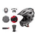 Kask rowerowy MTB dziecięcy z odpinaną szczęką rozmiar L - szary