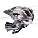 Kask rowerowy MTB dziecięcy z odpinaną szczęką rozmiar L - szary