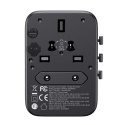 Ładowarka adapter podróżny uniwersalny 65W EU / US / JP / AU / UK / CN - czarny