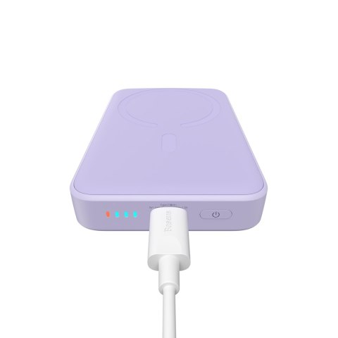 Powerbank magnetyczny indukcyjny 10000mAh 20W + kabel USB-C - fioletowy