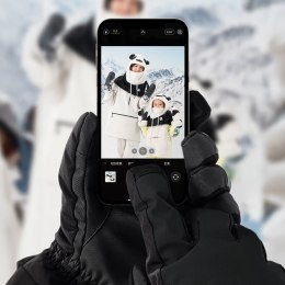 Rękawiczki narciarskie wodoodporne dotykowe do telefonu Finger Style rozmiar L - czarne