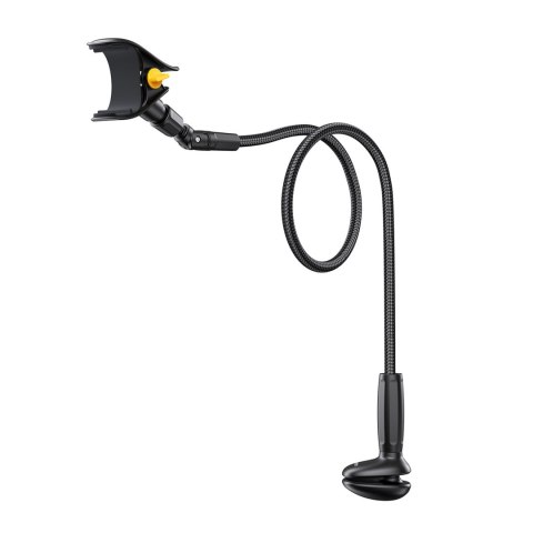 Uchwyt na telefon biurkowy z elastycznym ramieniem typu gęsia szyja - czarna