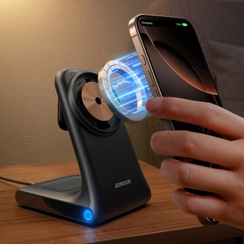 3w1 Ładowarka bezprzewodowa stacja ładująca z MagSafe - czarna