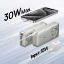 Powerbank Free2Pull 10000mAh 30W z portem USB-C i rozwijanym kablem USB-C - szary