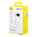Powerbank QPow 2 20000mAh 30W z 2 wbudowanymi kablami USB-C - biały