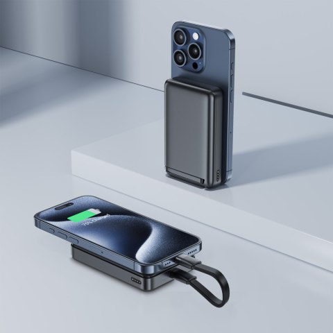 Powerbank magnetyczny 10000mAh 30W Qi2 z MagSafe - czarny