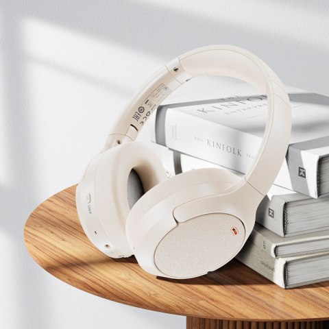 Słuchawki nauszne H6 ANC bezprzewodowe Bluetooth 5.3 IPX4 - białe