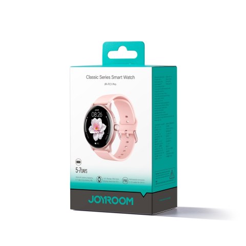 Smartwatch Classis Series JR-FC1 z funkcją odbierania połączeń IP68 - różowy