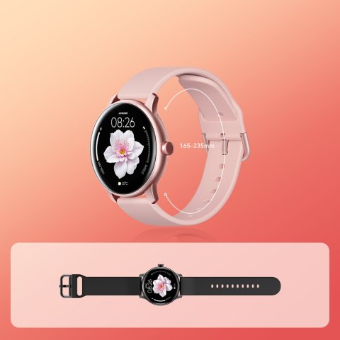 Smartwatch Classis Series JR-FC1 z funkcją odbierania połączeń IP68 - różowy