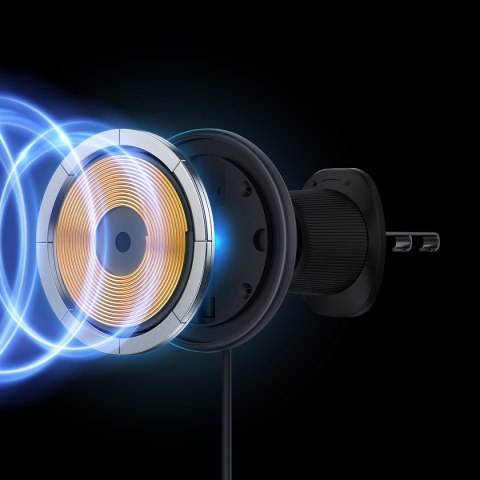 Uchwyt samochodowy na iPhone z ładowarką indukcyjną 15W na kratkę nawiewu - czarny