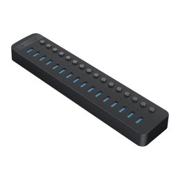 Hub CT2U3-16AB z włącznikami 16x USB-A - czarny