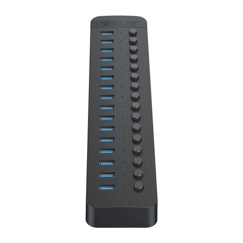 Hub CT2U3-16AB z włącznikami 16x USB-A - czarny