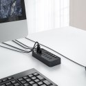 Hub CT2U3-7AB z włącznikami 7x USB-A - czarny