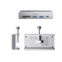 Hub MH5PC montowany na zacisk USB-C / USB-A USB-C SD TF - srebrny