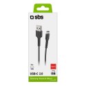 Kabel przewód USB-A - USB-C 3m - czarny
