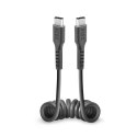 Kabel przewód spiralny USB-C 0.5m - czarny