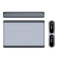 Kieszeń obudowa AM2C3-2N na dwa dyski M.2 NVME USB-C 10Gb/s - szara