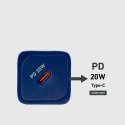 Ładowarka sieciowa GaN z Power Delivery 20W - niebieska