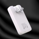 Ładowarka sieciowa podróżna ultracienka GaN 65W USB-A USB-C PD EU / US - biała