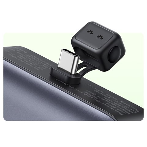 Powerbank 5000mAh zintegrowane złącze USB-C (męski) / USB-C (żeński) - szary