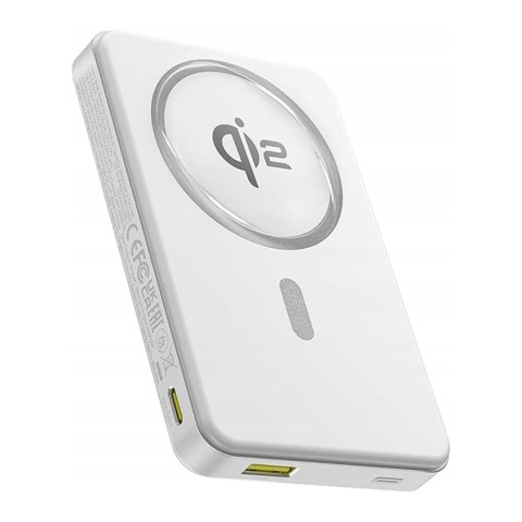 Powerbank Airpow II 10000mAh Qi2 MagSafe 22.5W z kablem USB-C 20V 3A 30cm - biały