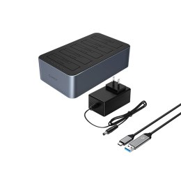 Stacja dokująca 6656C3-C z klonowaniem offline na 5 dysków 2.5'' / 3.5'' SATA HDD / SSD - szara