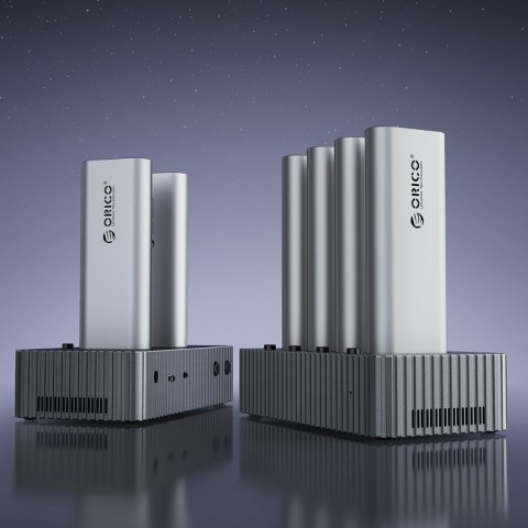 Stacja dokująca IT48N-C z funkcją klonowania na 4 dyski M.2 NVME - szara