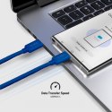 Kabel przewód w oplocie USB-C - USB-C 60W 1.5m - niebieski