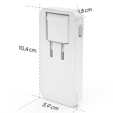 Ładowarka sieciowa składana GaN USB-C USB-A 65W - biała