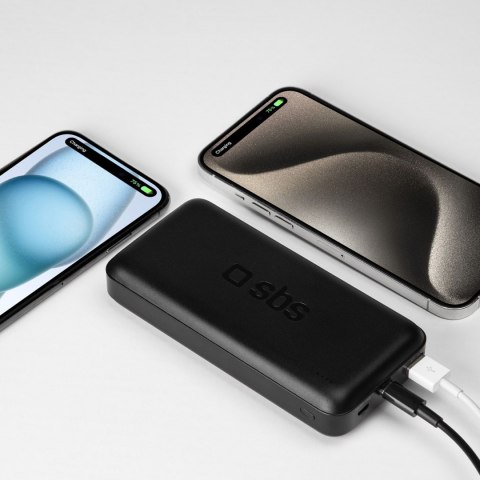 Powerbank 20000 mAh PD USB-C USB-A Micro-USB 20W - czarny