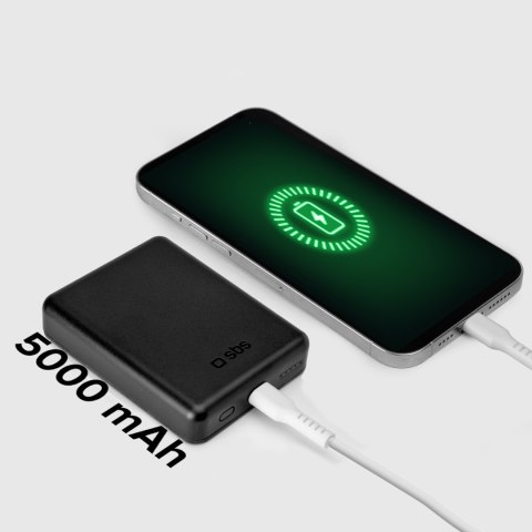 Powerbank beprzewodowy 5000 mAh USB-C MagSafe - czarny