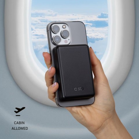 Powerbank beprzewodowy 5000 mAh USB-C MagSafe - czarny