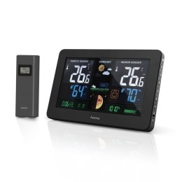 Stacja pogody Hama Premium z kolorowym wyświetlaczem USB - czarna