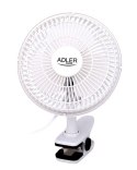 Adler | Fan with clip | AD 7317 | Table Fan | White | Diameter 15 cm | Number of speeds 2 | 30 W | No