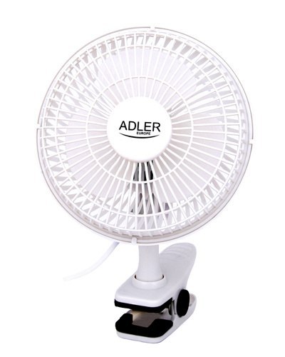 Adler | Fan with clip | AD 7317 | Table Fan | White | Diameter 15 cm | Number of speeds 2 | 30 W | No