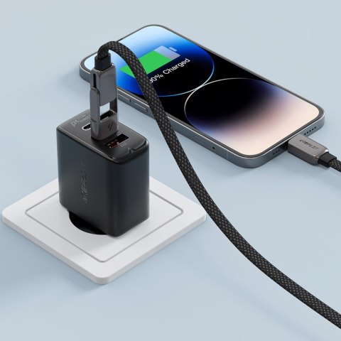 Kabel przewód USB-C - USB-A / USB-C 480Mb/s 3A 1.2m - czarny