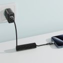 Kabel przewód spiralny USB-A - USB-C 480Mb/s 3A 1.2m - czarny