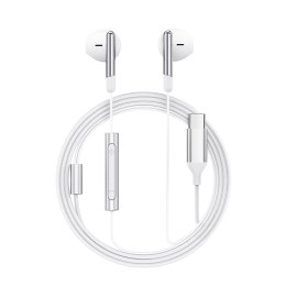 Słuchawki przewodowe z mikrofonem i pilotem USB-C 1.2m - białe