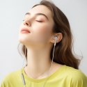 Słuchawki przewodowe z mikrofonem i pilotem USB-C 1.2m - białe