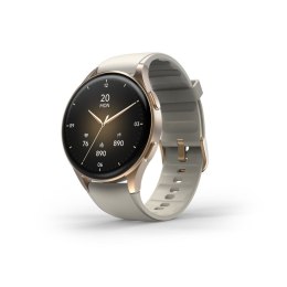 Smartwatch Hama 8900 GPS AMOLED 1.32'' z beżowym paskiem silikonowym - złoty