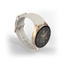 Smartwatch Hama 8900 GPS AMOLED 1.32'' z beżowym paskiem silikonowym - złoty