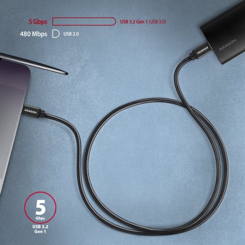 AXAGON Data and charging USB 3.2 Gen1 cable, 3 m | BUCM3-CM30AB | USB Type C - USB Type C