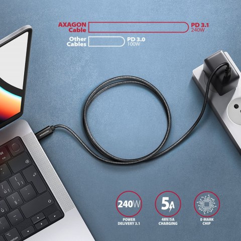 AXAGON Data and charging USB 480Mbps cable, 2.5 m | BUCM2-CM25AB | USB-C to USB-C