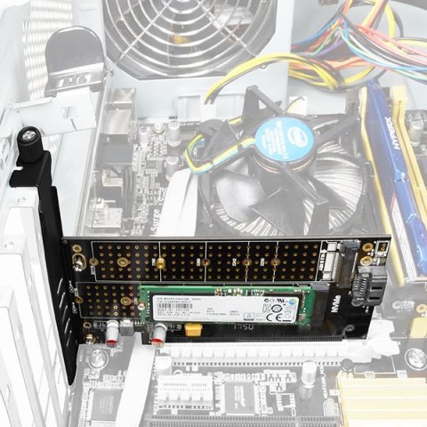 AXAGON PCI-Express x4 adapter to connect up to two M.2 disks to a computer | PCEM2-D