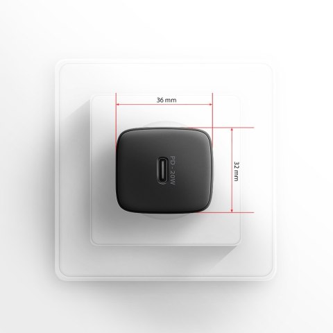 AXAGON Wallcharger 1x port USB-C, PD3.0/PPS/QC4+/AFC/FCP/Apple, 20W | ACU-PD20