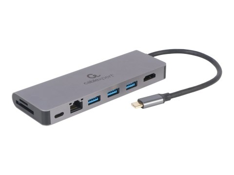 Cablexpert A-CM-COMBO5-05 USB Type-C 5-in-1 multi-port adapter (Hub + HDMI + PD + card reader + LAN) | Cablexpert