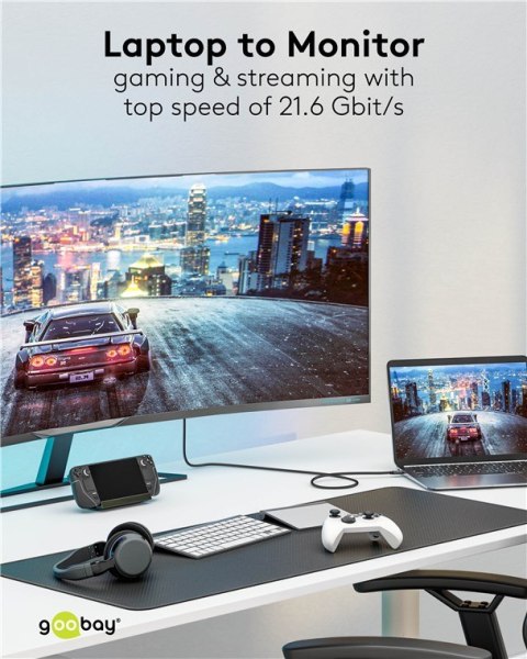 Goobay USB-C to DisplayPort Cable 4K at 60 Hz, 1 m | 75704