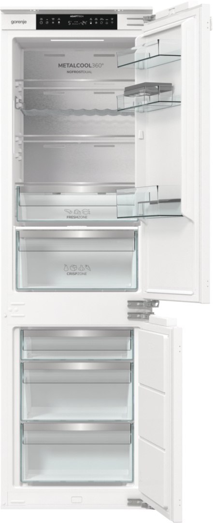 Gorenje Refrigerator | NRKI517E82WF | Energy efficiency class E | Built-in | Combi | Height 177.2 cm | No Frost system | Fridge 